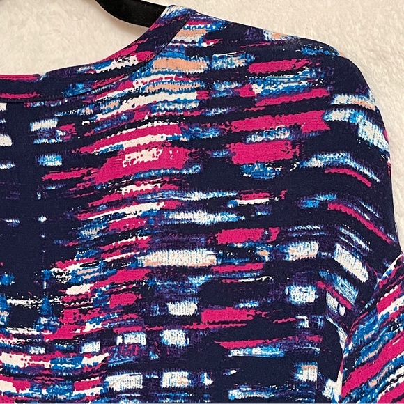 Michael Stars Barcelona Crepe Print Colorful Abstract Shirt Dress Large - Picture 6 of 9